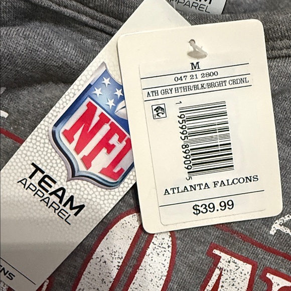 NFL FALCONS Team Apparel Women's Charcoal Tee NWT- Medium - Picture 4 of 4